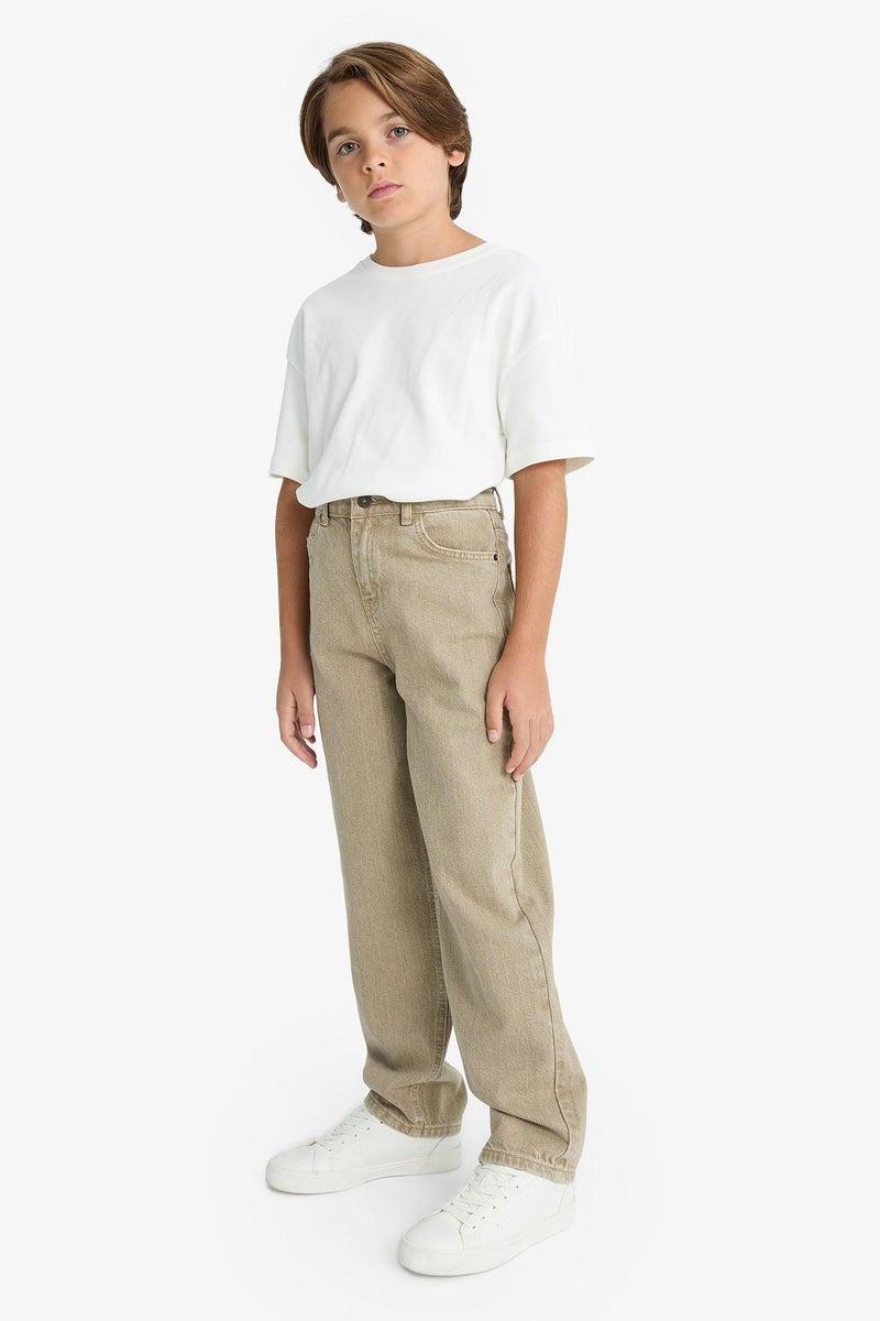 ديفاكتو بنطلون جينز اولادي وايد ليج برجل عادية - Image 3